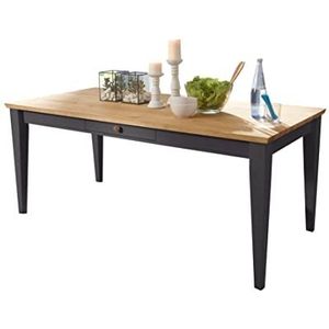 Woodroom Oslo eettafel tafel, massief grenen, grijs gewaxt, 180x90 cm