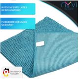 NYVI Badematte NYVISpa Chenille Rechteckig - Badezimmerteppich - Rutschfest, Saugfähig, Schnell Trocknend, Fußbodenheizung geeignet, Waschbar, Weich Farbe:Aqua;Größe:Set 45x50 + 50x80 cm