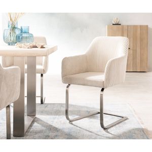 Freischwinger Greg-Flex Cord Beige Freischwinger flach Edelstahl Taschenfederkern