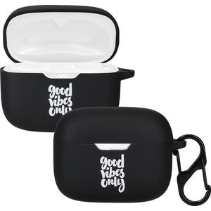 kwmobile - Hoes voor JBL Tune 230 NC TWS - Siliconen Cover - Wit/Zwart