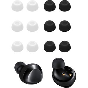 kwmobile 12x cover voor in-ear oortjes geschikt voor Samsung Galaxy Buds 2 - Vervangende oordopjes in zwart / wit