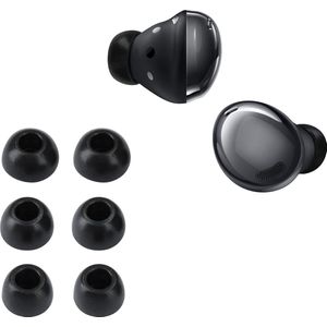 kwmobile 6x cover voor in-ear oortjes geschikt voor Samsung Galaxy Buds 2 Pro - Vervangende oordopjes van siliconen in zwart - 3 maten