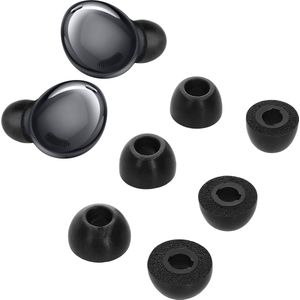 kwmobile 6x cover voor oordopjes - geschikt voor Samsung Galaxy Buds Pro - Van memory foam in zwart - Maat S, M en L