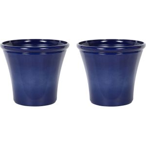 KOKKINO - Bloempot set - Blauw - 46 cm - Klei-vezelmengsel