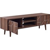 FRANKLIN - TV-meubel - Donkere houtkleur - Vezelplaat