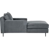 GUERET - Chaise longue - Grijs - Symmetrisch - Fluweel