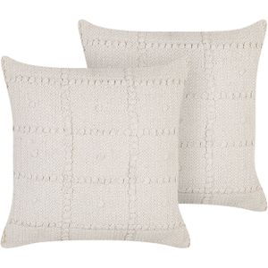 IXORA - Sierkussen set van 2 - Beige - 45 X 45 cm - Katoen