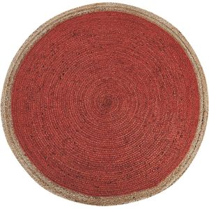 MENEMEN - Vloerkleed - Rood - 120 x 120 cm - Jute
