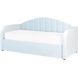 Beliani EYBURIE - Onderschuifbed - Blauw - 90 x 200 cm - Fluweel