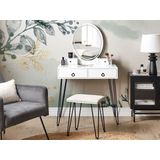 Kaptafel zwart wit MDF 4 lades LED spiegel kruk woonkamer meubels glam ontwerp