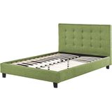 Beliani ROCHELLE - Tweepersoonsbed-Groen-Polyester