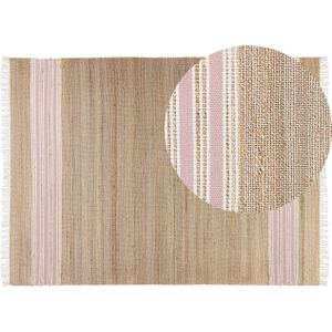 MIRZA - Modern vloerkleed - Beige/Roze - 160 x 230 cm - Jute