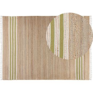 MIRZA - Modern vloerkleed - Beige/Groen - 160 x 230 cm - Jute