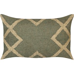 GOPI - Sierkussen set van 2 - Groen - 30 x 50 cm - Jute