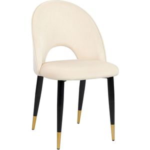 MAGALIA - Eetkamerstoelen set - Beige - Fluweel