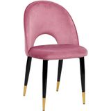 MAGALIA - Eetkamerstoelen set - Roze - Fluweel