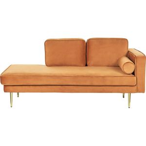 MIRAMAS - Chaise longue - Oranje - Rechterzijde - Fluweel