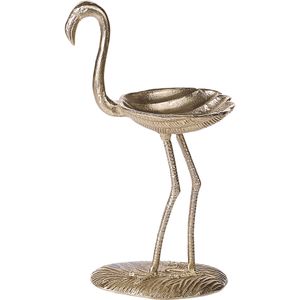 Woonaccessoire goud aluminium flamingo vorm tafel decoratie figuur modern industrieel ontwerp