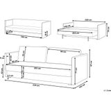 Slaapbank lichtgrijs polyester 3-zits verstelbare rugleuning modern