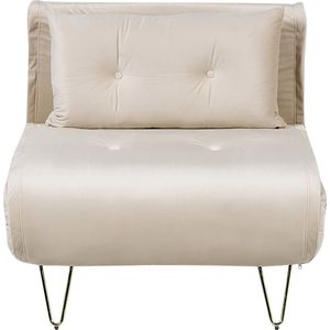 Beliani VESTFOLD - Slaapbank - Beige - Fluweel