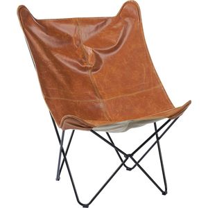 Beliani NYBRO - Armchair - Bruin - Kunstleer