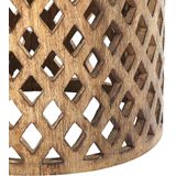 Bijzettafel Donker Mangohout Achthoekig Blad Rond Onderstel 45 x 45 cm Traditioneel Design