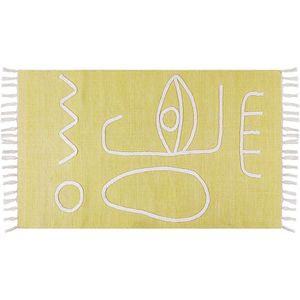 YAVU - Modern vloerkleed - Geel - 80 x 150 cm - Polyester