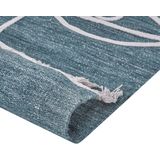 YAVU - Modern vloerkleed - Blauw - 80 x 150 cm - Polyester