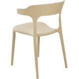 Set van 8 tuinstoelen beige polypropyleen lichtgewicht weerbestendig plastic binnen buiten stoelen modern