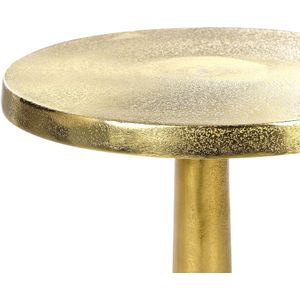 Bijzettafel goud metaal aluminium tafelblad distressed ontwerp retro woonaccessoire woonkamer