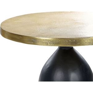 Bijzettafel zwart en goud metaal ronde geometrische vorm moderne bijzettafel
