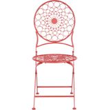 Tuinset bistroset ijzer inklapbaar rood 2 stoelen tafel buiten UV roest vrij franse retro stijl