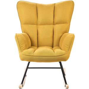 Beliani OULU - Schommelfauteuil-Geel-Polyester