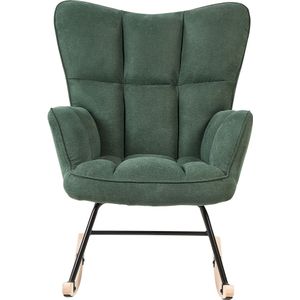 Beliani OULU - Schommelfauteuil-Groen-Polyester