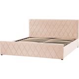 ROCHEFORT - Tweepersoonsbed - Beige - 180 X 200 cm - Fluweel