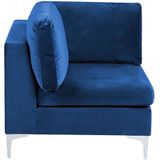 Beliani EVJA - Modulaire Sofa-Blauw-Fluweel