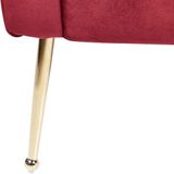 NANTILLY - Chaise longue - Rood - Fluweel