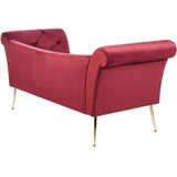 NANTILLY - Chaise longue - Rood - Fluweel