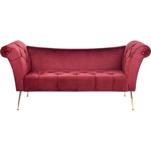 NANTILLY - Chaise longue - Rood - Fluweel