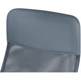 Bureaustoel grijs mesh gaas en kunstleer zitvlak in hoogte verstelbaar 360° draaibaar
