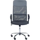 Bureaustoel grijs mesh gaas en kunstleer zitvlak in hoogte verstelbaar 360° draaibaar