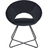 RACHEL - Fauteuil - Zwart - Fluweel