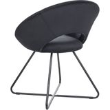 RACHEL - Fauteuil - Zwart - Fluweel