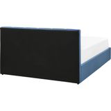 DREUX - Bed met opbergruimte - Zwart - 140 x 200 cm - Polyester
