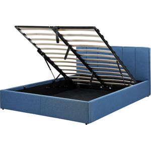 DREUX - Bed met opbergruimte - Zwart - 140 x 200 cm - Polyester