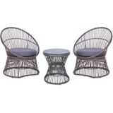 Beliani MESYNA - Bistro set - Beige - PE rotan