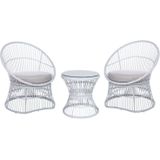 MESYNA - Bistro set - Wit - Rotan