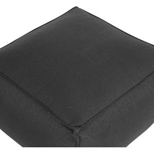Poef zwart polyester 50 x 50 cm afneembare hoes linnen loek vierkant modern elegant