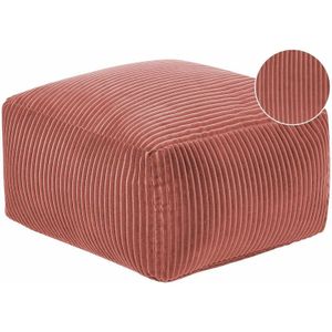 Poef - Rood - Corduroy - Vierkant