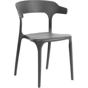 Set van 8 tuinstoelen donkergrijs polypropyleen lichtgewicht weerbestendig plastic binnen buiten stoelen modern